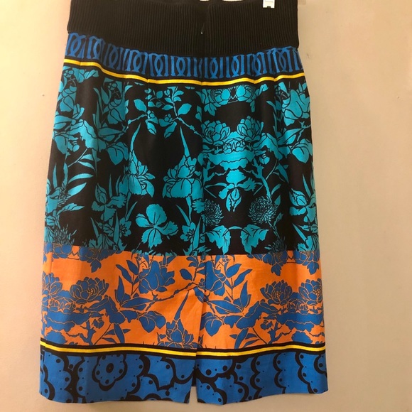 Plenty by Tracy Reese Floral Vase Colorful Print Cotton Pencil Skirt Sz 0 - Picture 15 of 16
